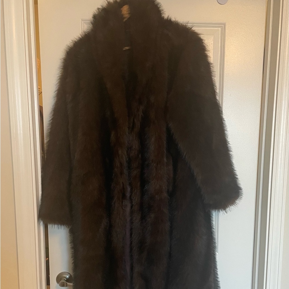 SHEIN Elegant Brown Fur Coat